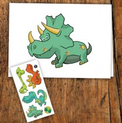 PICO TATOO - CARTE DE SOUHAITS - DINOSAURE